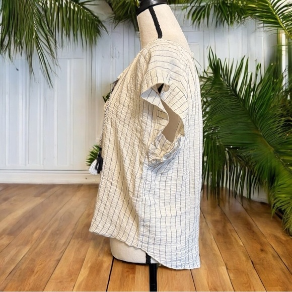 JOIE Striped Boho Tassel Tie Top - Medium - Picture 5 of 11